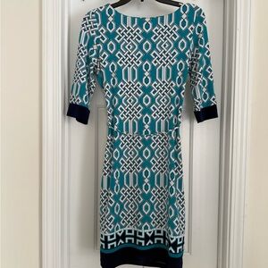 Liz Claiborne Geometric 3/4 Sleeve Dress